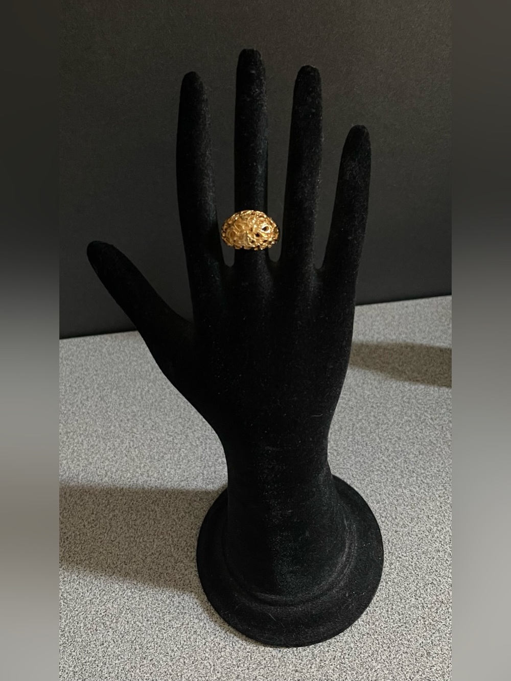 Gold Plated Filigree Dome Ring Size 6.5